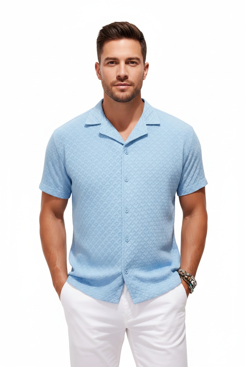 Polo Azul Cielo — Pose frontal