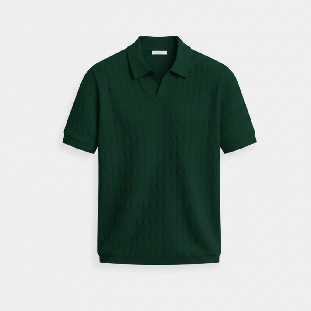 Polo Calado Manga Corta - Verde
