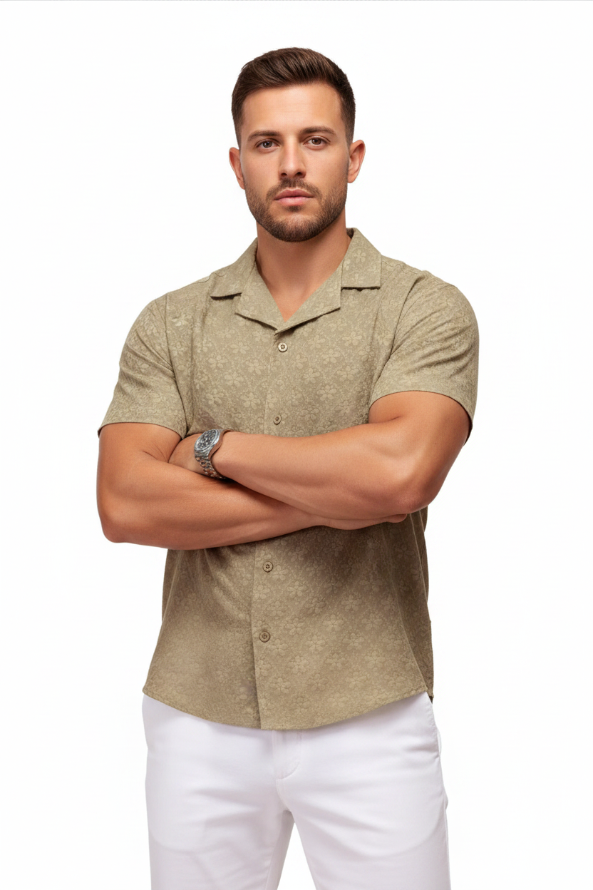Polo Beige Tostado — Pose frontal