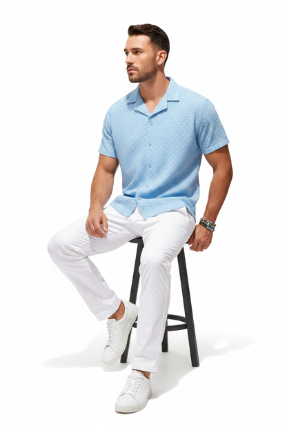 Polo Azul Cielo — Pose lateral