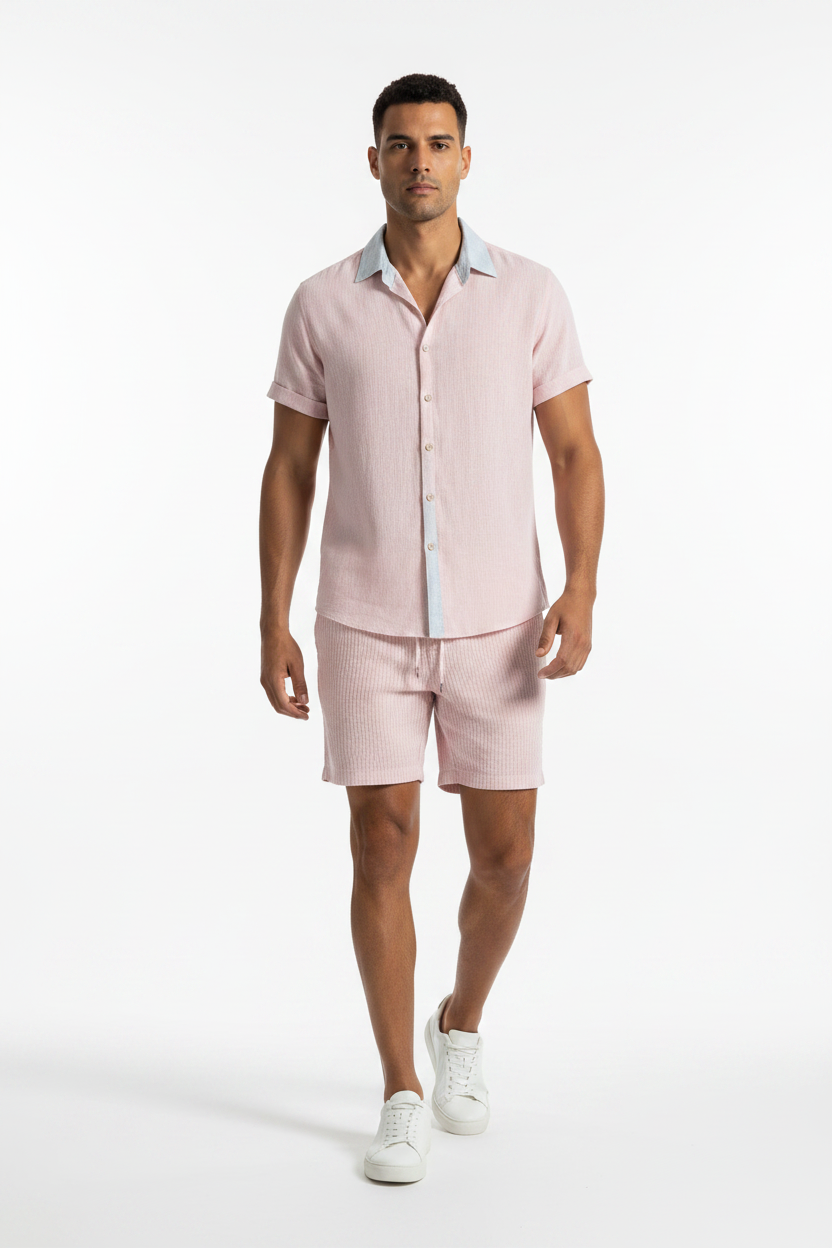 Conjunto Lino Premium Rosa — Lorenzomode