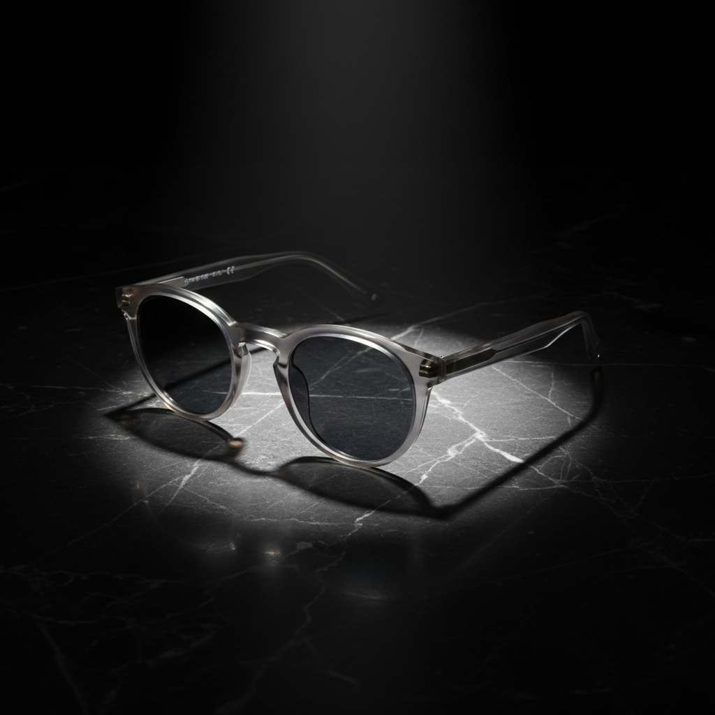 Gafas Riviera Round Crystal - Ángulo 45 mármol negro