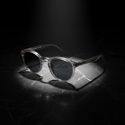 Gafas Riviera Round Crystal - Ángulo 45 mármol negro