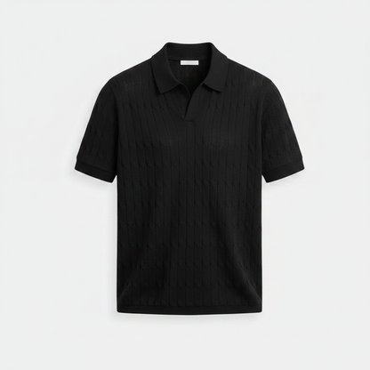 Polo Calado Manga Corta - Negro